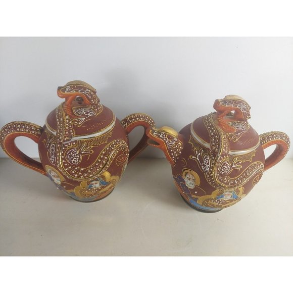 Large Vintage Kutani Satsuma Dragon Ware Sugar & Creamer - Picture 2 of 8